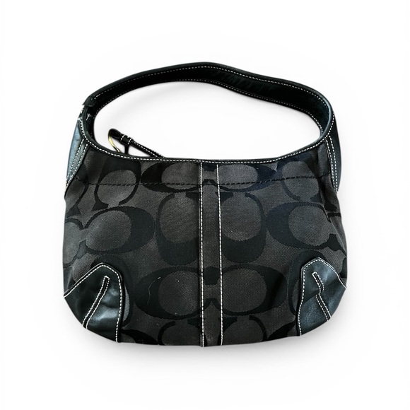 Coach Handbags - Coach Black Signature Canvas Shoulder Bag